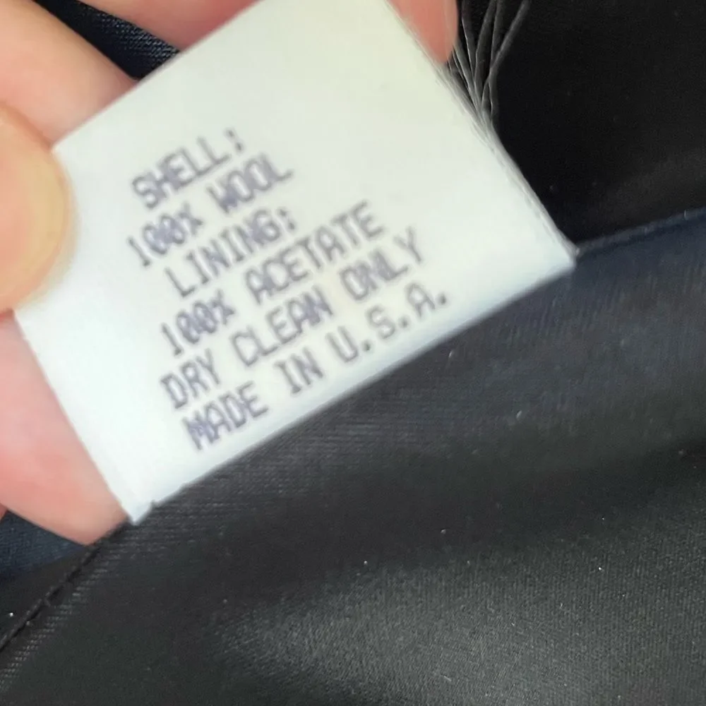 Pendleton Vintage black 100% wool double breasted Trench coat size 10P